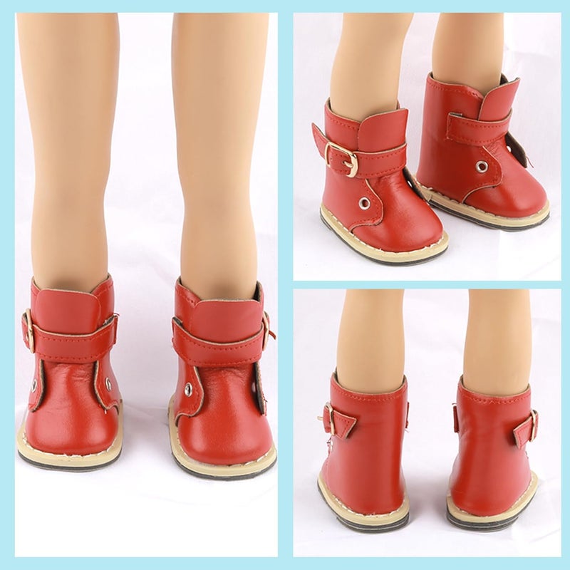 Wiydsha Store 18 inch Doll Shoes - 5 Pairs of Different Types (Boots/Roller Skates/Sandals/Clogs) + 2 Pairs of Pink/White Socks 18 in Doll Accessories 18‘’Pink American Doll Accessories - Image 4
